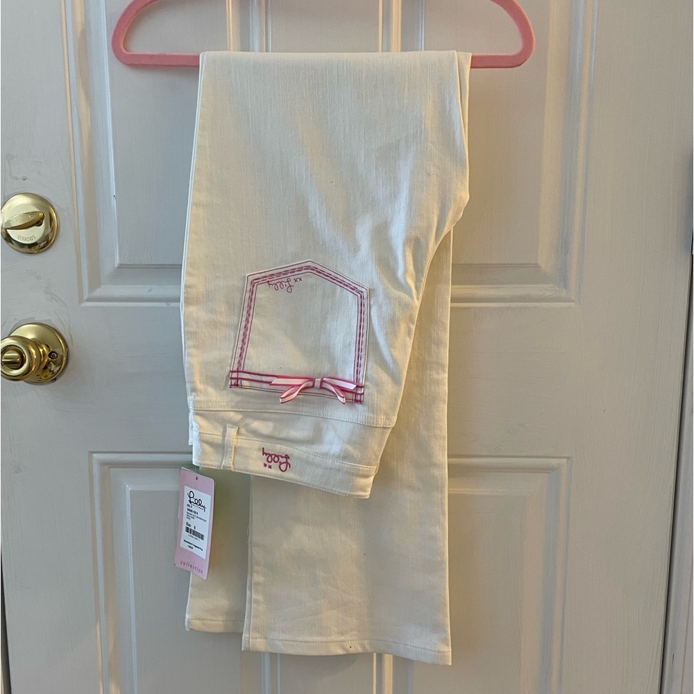 Lilly Pulitzer glitz bow pocket jeans